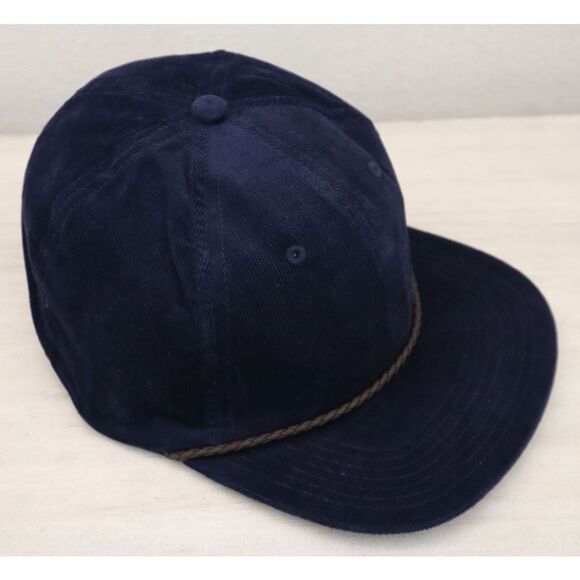 Adidas IM9239 Men's OSFM Navy Blue Leather Cord Corduroy Golf Strapback Hat - Picture 3 of 10